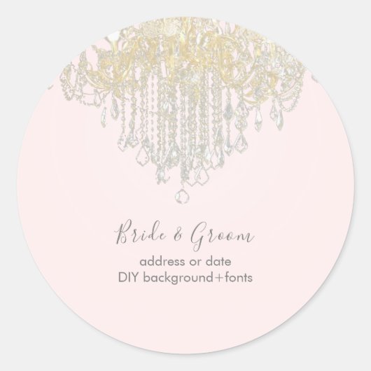 PixDezines Crystal Kroonluchter DIY Achtergrondkle Ronde Sticker (Voorkant)