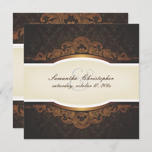 PixDezines Cubana Damask Kaart (Voorkant / Achterkant)