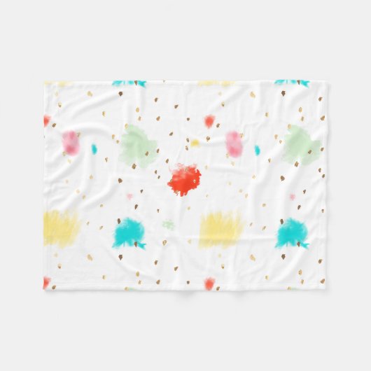 PixDezines Cupcake Sprinkles/Faux Gold Fleece Deken (Voorkant (Horizontaal))