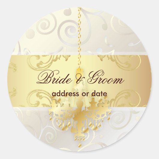 PixDezines Cupcakes Swirls + Faux Gouden Kroonluch Ronde Sticker (Voorkant)