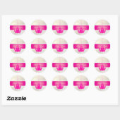 PixDezines Cupcakes Swirls+Hot Roze Kroonluchter Ronde Sticker (Vel)