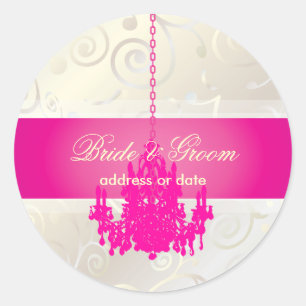 PixDezines Cupcakes Swirls+Hot Roze Kroonluchter Ronde Sticker