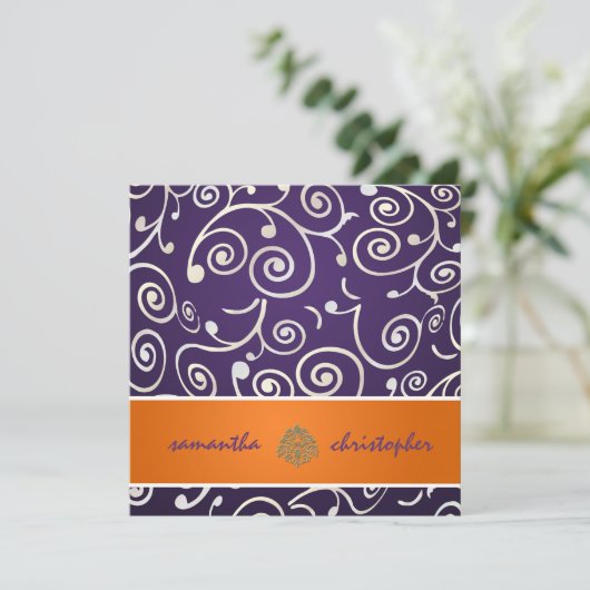 PixDezines Cupcakes Swirls/paars+oranje Kaart (Staand voorkant)