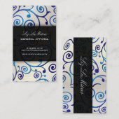 PixDezines cupcakes wervelingen + blauwe saffier Visitekaartje (Voorkant / Achterkant)