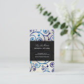 PixDezines cupcakes wervelingen + blauwe saffier Visitekaartje (Staand voorkant)