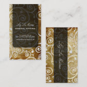 PixDezines cupcakes wervelingen + gouden Visitekaartje (Voorkant / Achterkant)