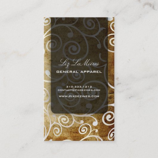 PixDezines cupcakes wervelingen + gouden Visitekaartje (Voorkant)