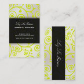 PixDezines cupcakes wervelingen + groene peridot Visitekaartje (Voorkant / Achterkant)