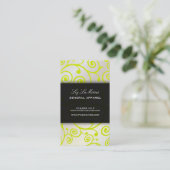 PixDezines cupcakes wervelingen + groene peridot Visitekaartje (Staand voorkant)