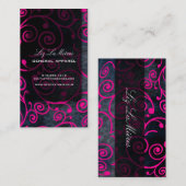 PixDezines cupcakes wervelingen + hot pink Visitekaartje (Voorkant / Achterkant)