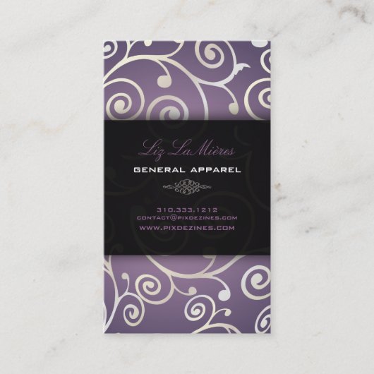 PixDezines cupcakes wervelingen + lavandre Visitekaartje (Voorkant)