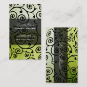 PixDezines cupcakes wervelingen + smaragdgroen Visitekaartje (Voorkant / Achterkant)