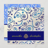 PixDezines Cupcakes zwenken in blauw en parels Kaart (Voorkant / Achterkant)