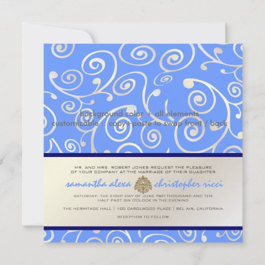 PixDezines Cupcakes zwenken in blauw en parels Kaart (Achterkant)