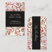 PixDezines cupcakes zwirls + ruby red Visitekaartje (Voorkant / Achterkant)