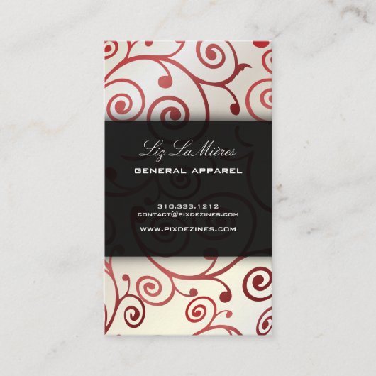 PixDezines cupcakes zwirls + ruby red Visitekaartje (Voorkant)