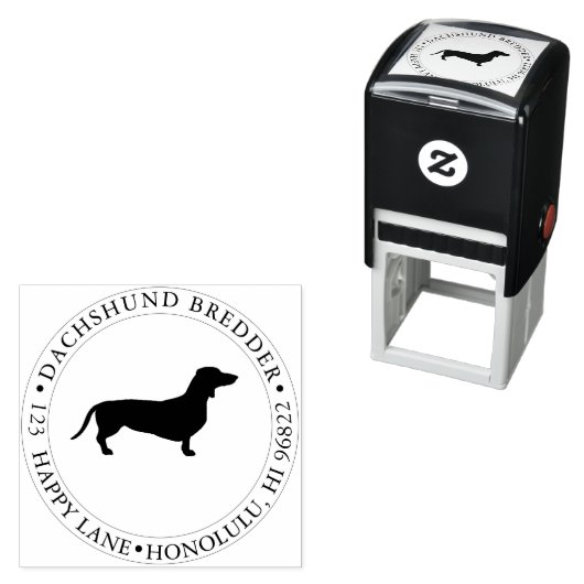 PixDezines Dachshund Hond Zelfinktende Stempel (In situ)