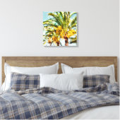PixDezines Dadelpalmen/Lichtblauw Canvas Afdruk (Insitu (Slaapkamer))
