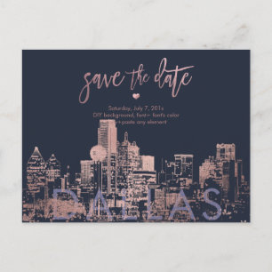 PixDezines/Dallas Save the Date/Faux Roos Gold Aankondigingskaart