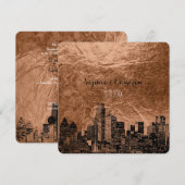 PixDezines Dallas Schetste/faux koperen achtergron Kaart (Voorkant / Achterkant)