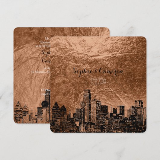 PixDezines Dallas Schetste/faux koperen achtergron Kaart (Voorkant / Achterkant)