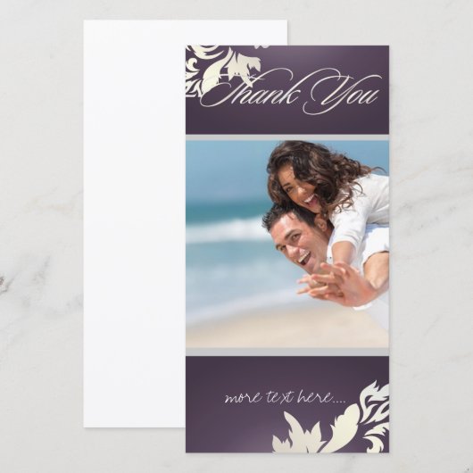 PixDezines Damask 12 Foto Bedankt (Voorkant / Achterkant)