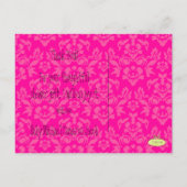 PixDezines Damask 12, Monogram dank u briefkaarten (Achterkant)