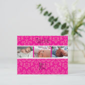 PixDezines Damask 12, Monogram dank u briefkaarten (Staand voorkant)