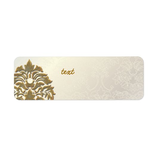 PixDezines Damask 1, Faux Gold + Pearl Etiket (Voorkant)
