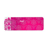 PixDezines Damask 1, hete roze Etiket (Voorkant)
