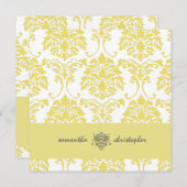 PixDezines Damask 1 Yellow en Grey Accent Kaart (Voorkant / Achterkant)