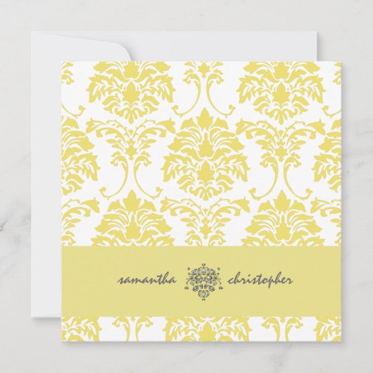 PixDezines Damask 1 Yellow en Grey Accent Kaart (Voorkant)