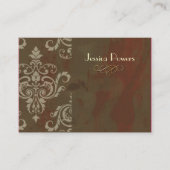 PixDezines DAMASK OP RUSTIC BROWN Visitekaartje (Voorkant)