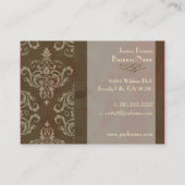 PixDezines DAMASK OP RUSTIC BROWN Visitekaartje (Achterkant)