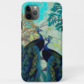 PixDezines Damask/Peacocks Uncommon iPhone Case (Achterkant)
