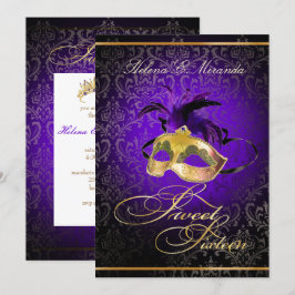PixDezines DAMASK SWEET 16 MASQUERADE/DIY PAARS Kaart