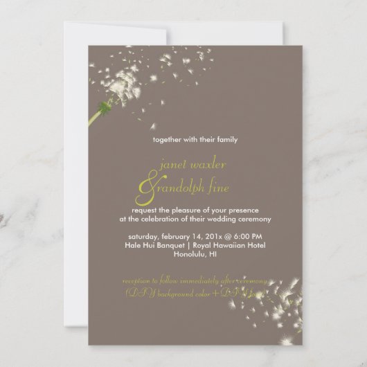 PixDezines dandelion/DIY achtergrondkleur Kaart (Achterkant)