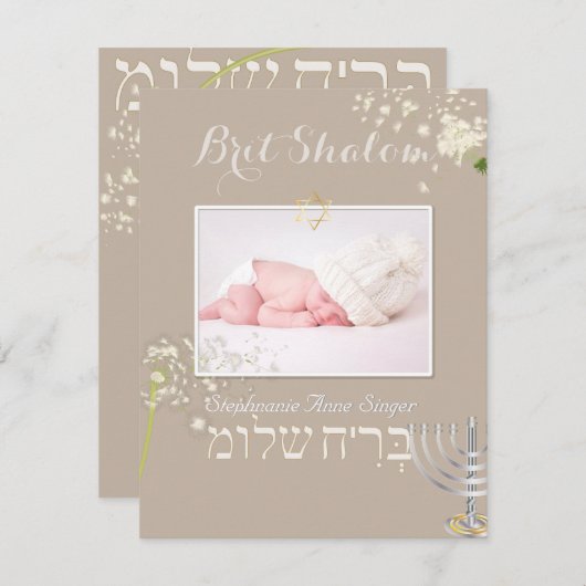 PixDezines dandelions brit shalom/diy kleur Kaart (Voorkant / Achterkant)
