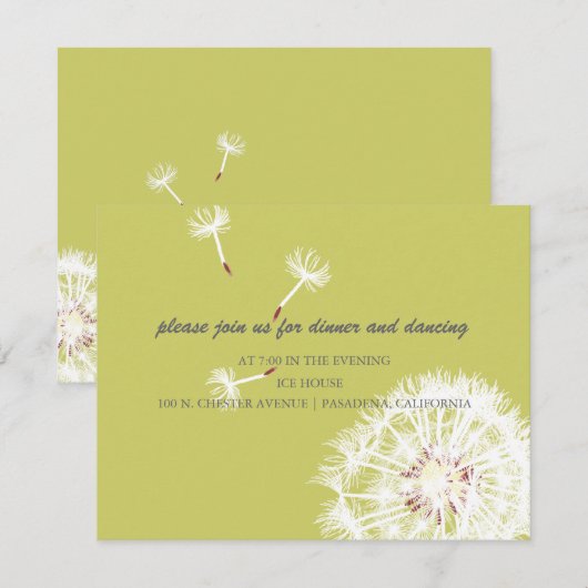 PixDezines Dandelions, diy achtergrondkleuren Kaart (Voorkant / Achterkant)