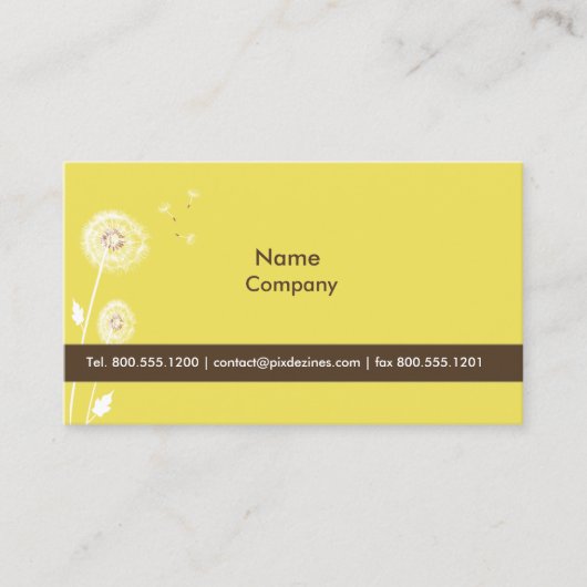 PixDezines dandelions lemon zest yellow Visitekaartje (Voorkant)