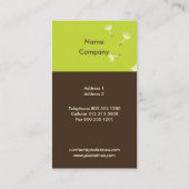 PixDezines DANDELIONS MOSS GREEN/DIY KLEUR Visitekaartje (Achterkant)