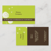 PixDezines DANDELIONS MOSS GREEN/DIY KLEUR Visitekaartje (Voorkant / Achterkant)