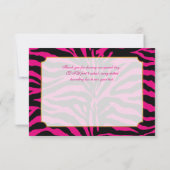 PixDezines dank je roze Zebra, Bat Mitzvah Bedankkaart (Achterkant)