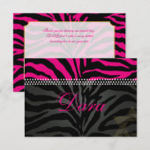 PixDezines dank je roze Zebra, Bat Mitzvah Bedankkaart (Voorkant / Achterkant)