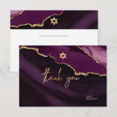 PixDezines DANK U Bar Mitzvah Waterverf Agate RSVP Kaartje (Voorkant / Achterkant)