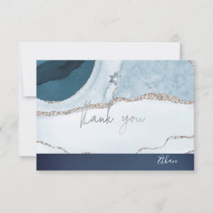 PixDezines DANK U Bar Mitzvah Waterverf Agate RSVP Kaartje