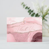 PixDezines DANK U Bat Mitzvah Waterverf Agate RSVP Kaartje (Staand voorkant)