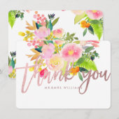 PixDezines Dank u/Bloemen/Waterverf/Lente Bedankkaart (Voorkant / Achterkant)