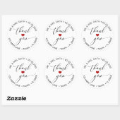 PixDezines DANK U + HART Ronde Sticker (Vel)