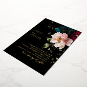 PixDezines Dark Moody Floral Arrangement Folie Uitnodiging (Gedraaid)